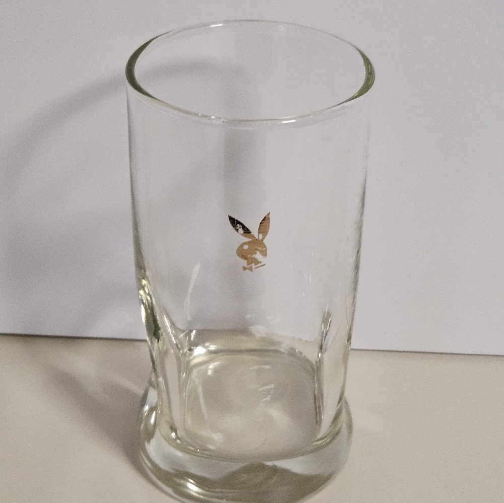 Vintage Playboy Gold Bunny Head Pinched Glass